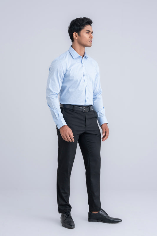 Slim Fit Micro-Printed Templeton Formal Shirt