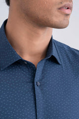 Slim Fit Micro-Printed Templeton Formal Shirt