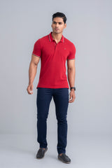 Regular Fit Knitted Pique Polo Shirt