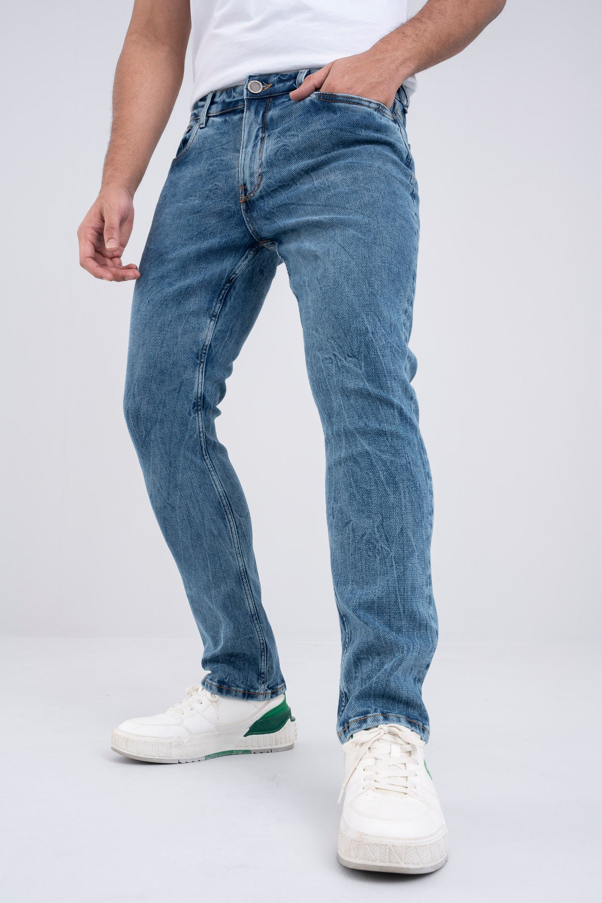 Straight Fit Dobby Jeans