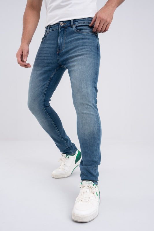 Light Blue Dobby Slim Fit Jeans