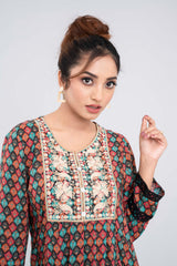 Allover Printed Viscose Ethnic Kurta - One Piece