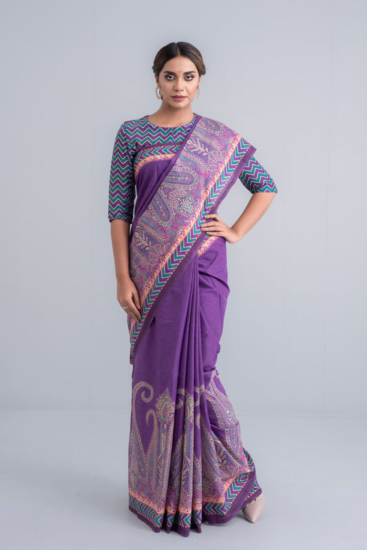 Women's Digital Printed Cottton Saree