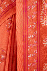 Women's Digital Printed Cotton Lawn Saree