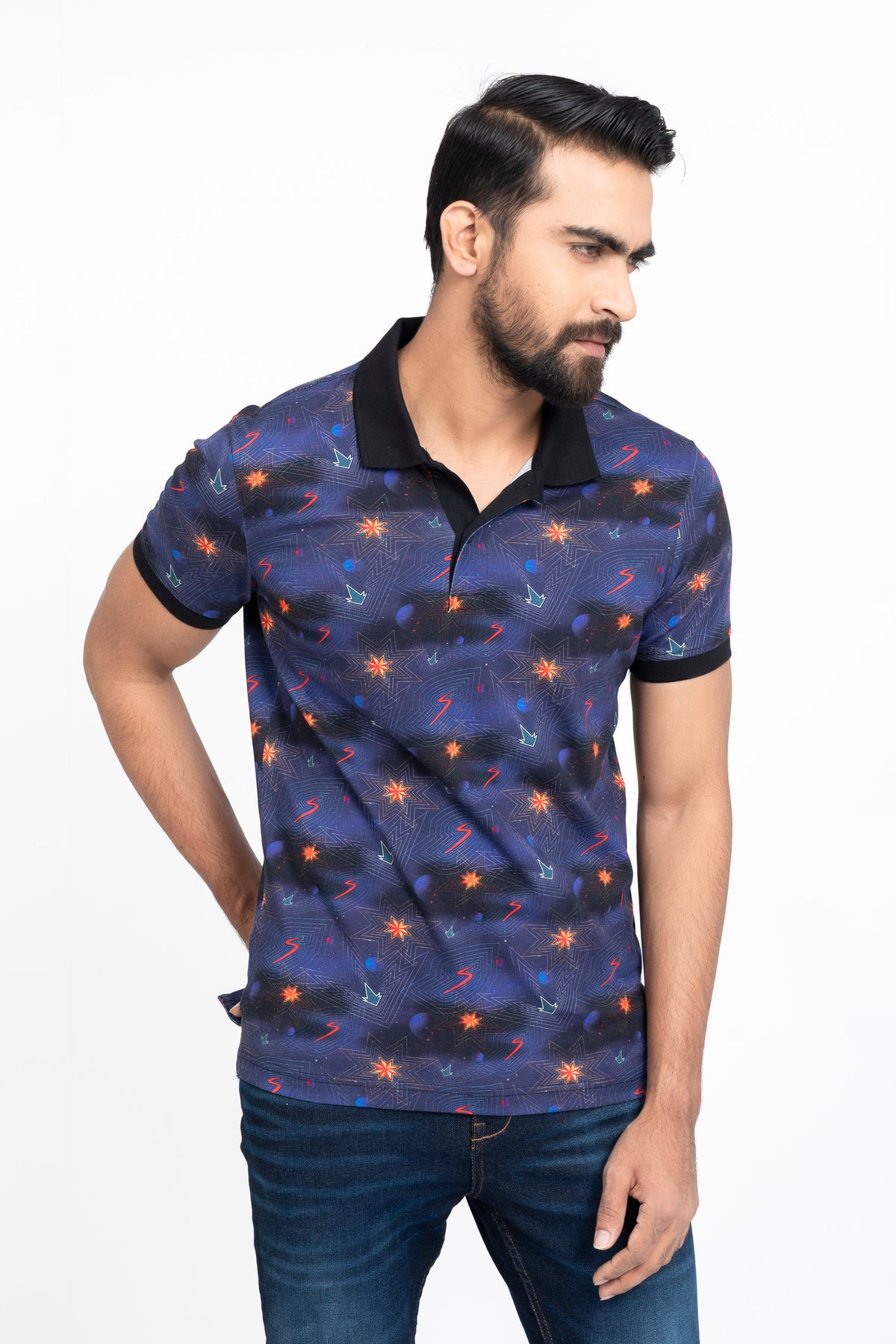 'Captain Marvel'-Themed Printed Polo Shirt - Marvel