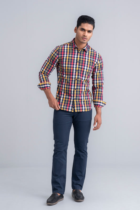 Men's Checkered Cotton Casual Shirt