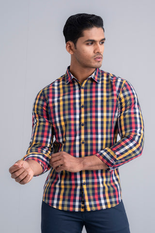 Men's Checkered Cotton Casual Shirt