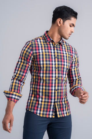 Men's Checkered Cotton Casual Shirt