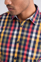 Men's Checkered Cotton Casual Shirt