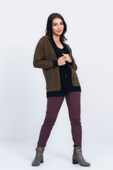 Geometric Jacquard-Textured Sweater