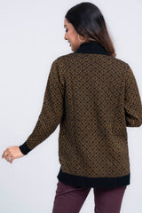 Geometric Jacquard-Textured Sweater