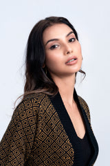 Geometric Jacquard-Textured Sweater