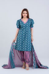 Printed Three-Piece Lawn Salwar Kameez Suit