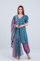 Printed Three-Piece Lawn Salwar Kameez Suit