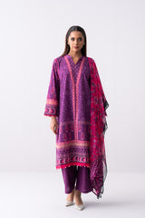 Long-Length Printed Relaxed Fit Lawn with Viscose Dupatta