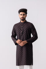 Regular Fit Jacquard Cotton Semi-Formal Panjabi