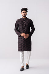 Regular Fit Jacquard Cotton Semi-Formal Panjabi