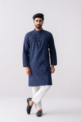 Regular Fit Jacquard Cotton Semi-Formal Panjabi