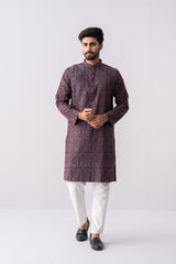 Regular Fit Jacquard Cotton Semi-Formal Panjabi