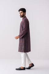 Regular Fit Jacquard Cotton Semi-Formal Panjabi