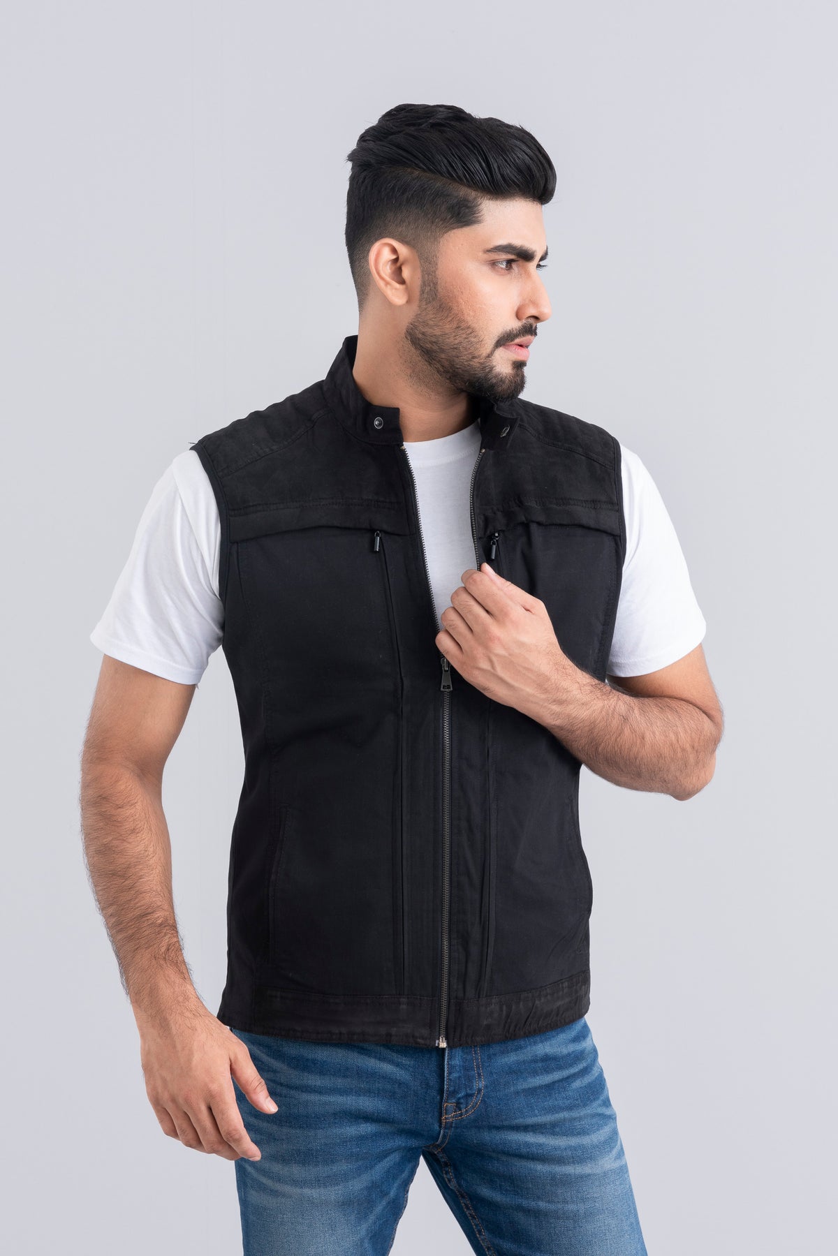 Sleeveless Utility Vest Jacket