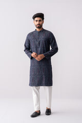 Regular Fit Jacquard Cotton Semi-Formal Panjabi