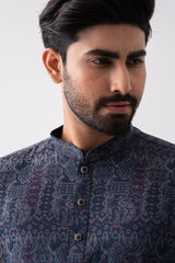 Regular Fit Jacquard Cotton Semi-Formal Panjabi