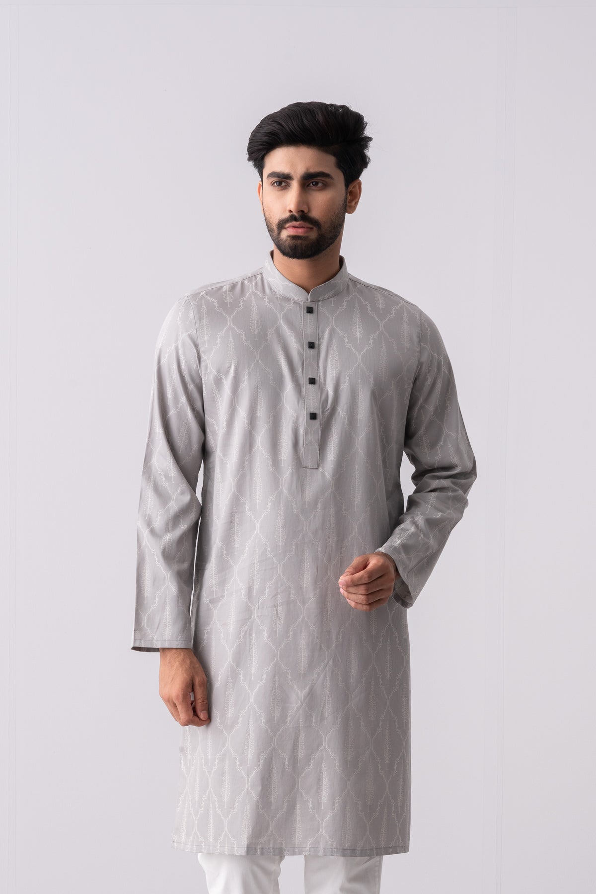 Regular Fit Jacquard Cotton Semi-Formal Panjabi