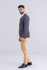 Slim Fit Knit Interlock Blazer