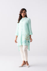 Short-Length Smart Fit Embroidered Viscose Ethnic Kurti