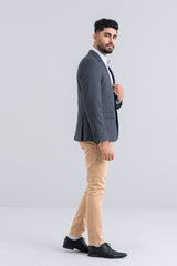 Classic Fit Hound's Tooth Textured Blazer