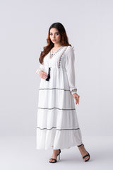 Georgette V-Neck Long Dress