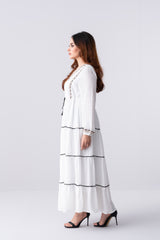 Georgette V-Neck Long Dress