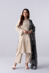 Ready-to-Wear Three- Piece Lawn with Silk Dupatta