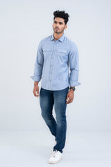 Regular Fit Cut-and-Sew Casual Shirt