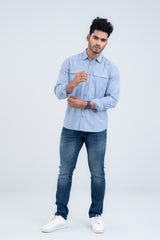 Regular Fit Cut-and-Sew Casual Shirt