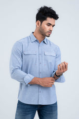 Regular Fit Cut-and-Sew Casual Shirt