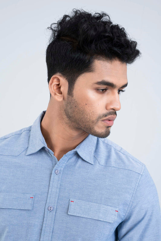 Regular Fit Cut-and-Sew Casual Shirt