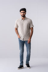 Regular Fit Striped Casual Cotton Shirt