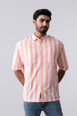 Baggy Fit Striped Casual Cotton Shirt