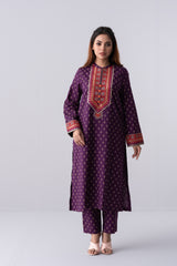 Long-Length Smart Fit Embroidered Formal Ethnic Set - Two Piece