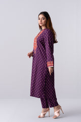 Long-Length Smart Fit Embroidered Formal Ethnic Set - Two Piece