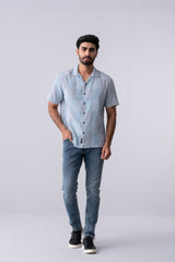 Regular Fit Block Striped Casual Cotton Shirt