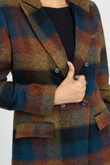 Regular Fit Multicolor Checkered Flannel Blazer