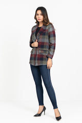 Regular Fit Multicolor Checkered Flannel Blazer