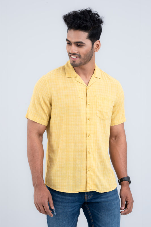 Regular-Fitted Casual Cotton Shirt with Lapel Collar