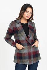 Regular Fit Multicolor Checkered Flannel Blazer