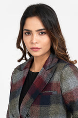 Regular Fit Multicolor Checkered Flannel Blazer