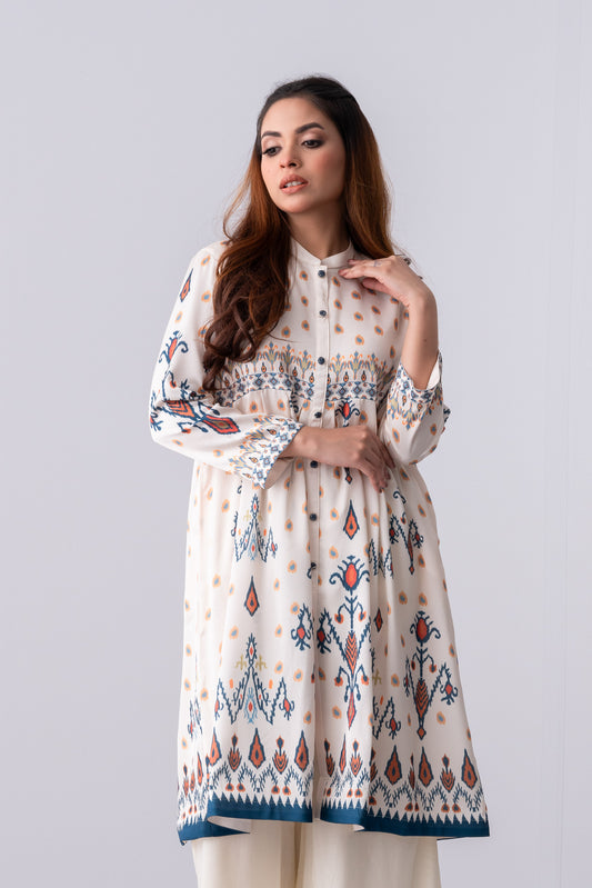 Mid-Length Relaxed Fit Ethnic Kurta - One Piece