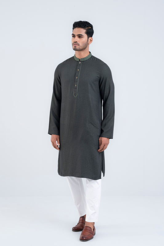 Regular Fit Blended Jacquard Semi-Formal Panjabi